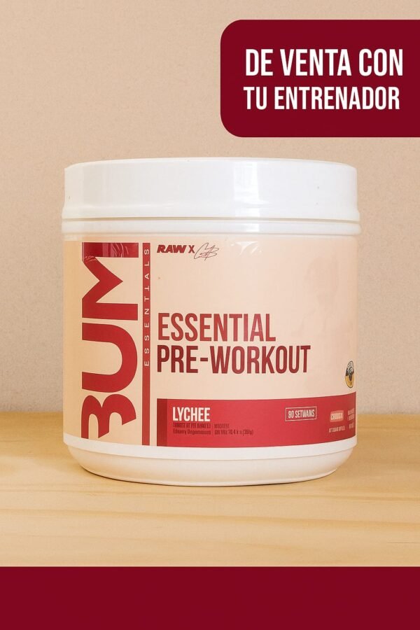 Colaboracion con Beltcast ⚡ Essential Pre-Workout – Sabor Lychee 🍒